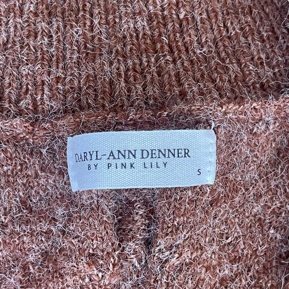 Daryl-Ann Denner by Pink Lilly Women's Size Small Rustic Brown V Neck Sweater - Picture 4 of 5